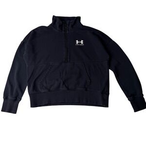 Under Armour Black Quarter‎ Zip Fleece Sweatshirt Pullover Athleisure XS